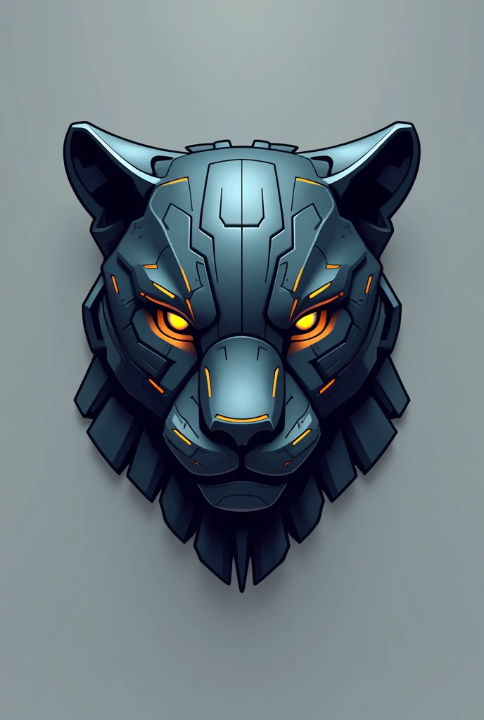 Create several minimalist logos with the head of a robotic jaguar for a sportswear brand
