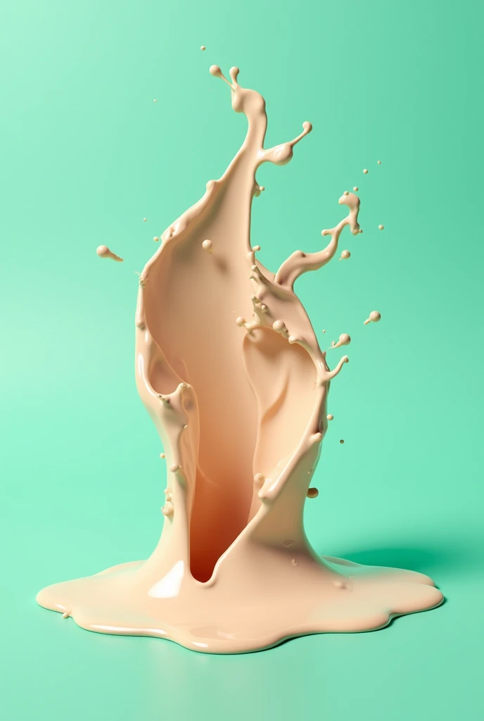 create image of makeup concealer being spilled with aqua green background