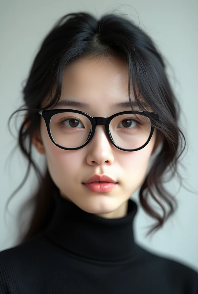 A Chinese person with black and white glasses 