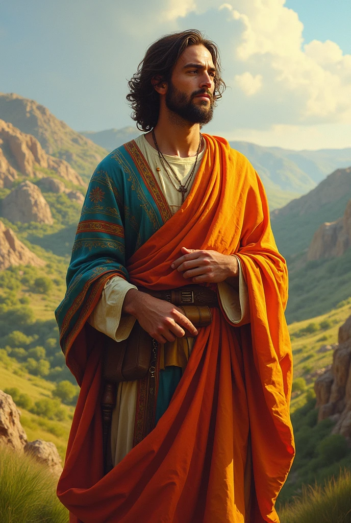 Biblical character Joseph with a colorful tunic