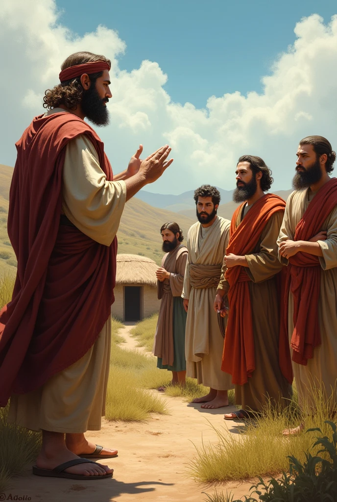 Biblical character Joseph talking about his dream to his brothers