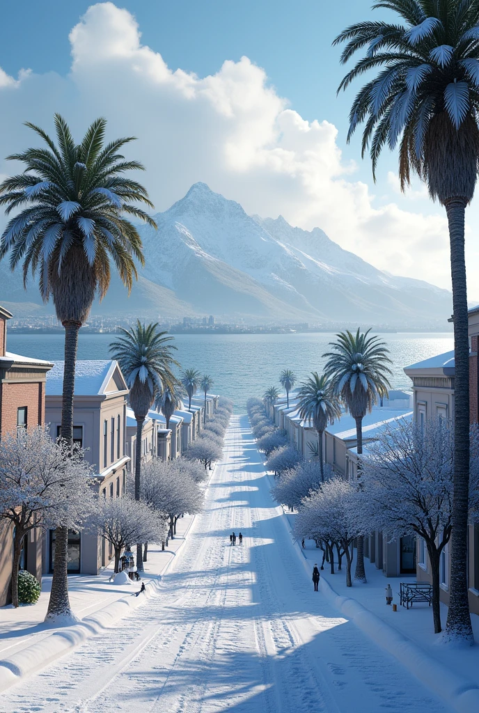 Image of the city of Macaé covered with snow