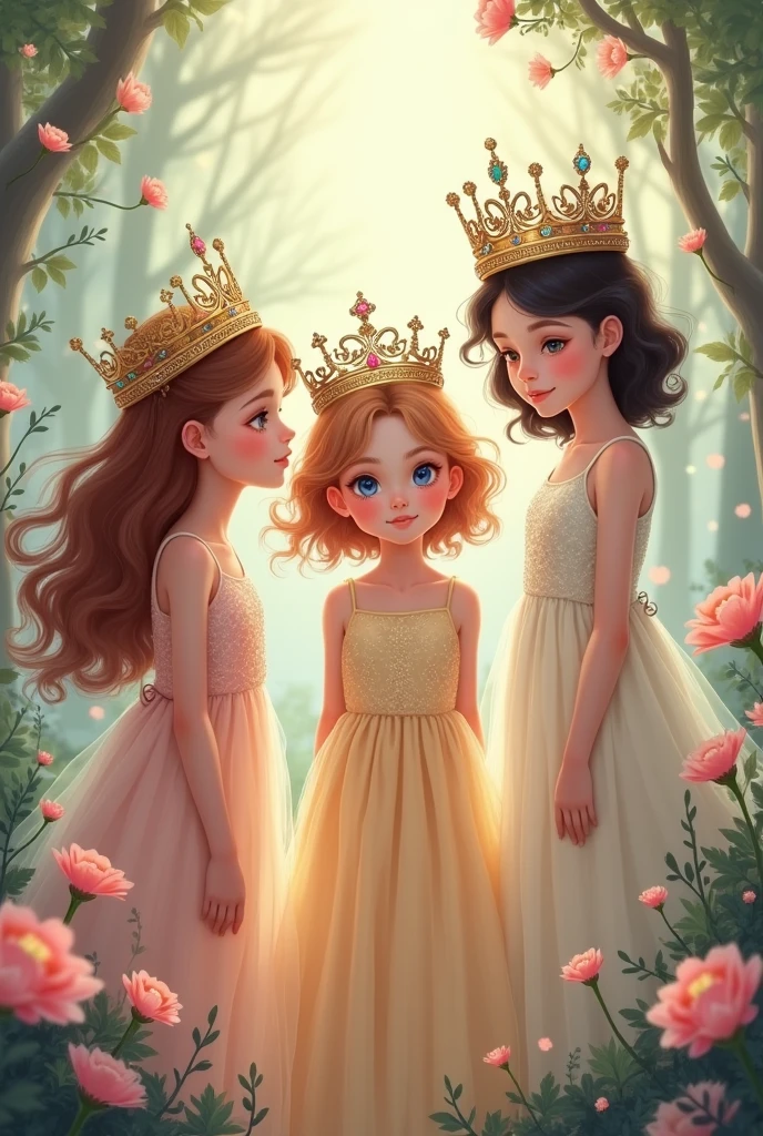 Image of girls with crowns in drawing