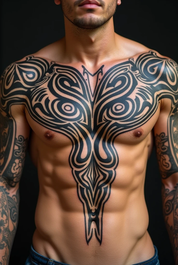 A tattoo of Mauri that has loyalty and strength on the chest