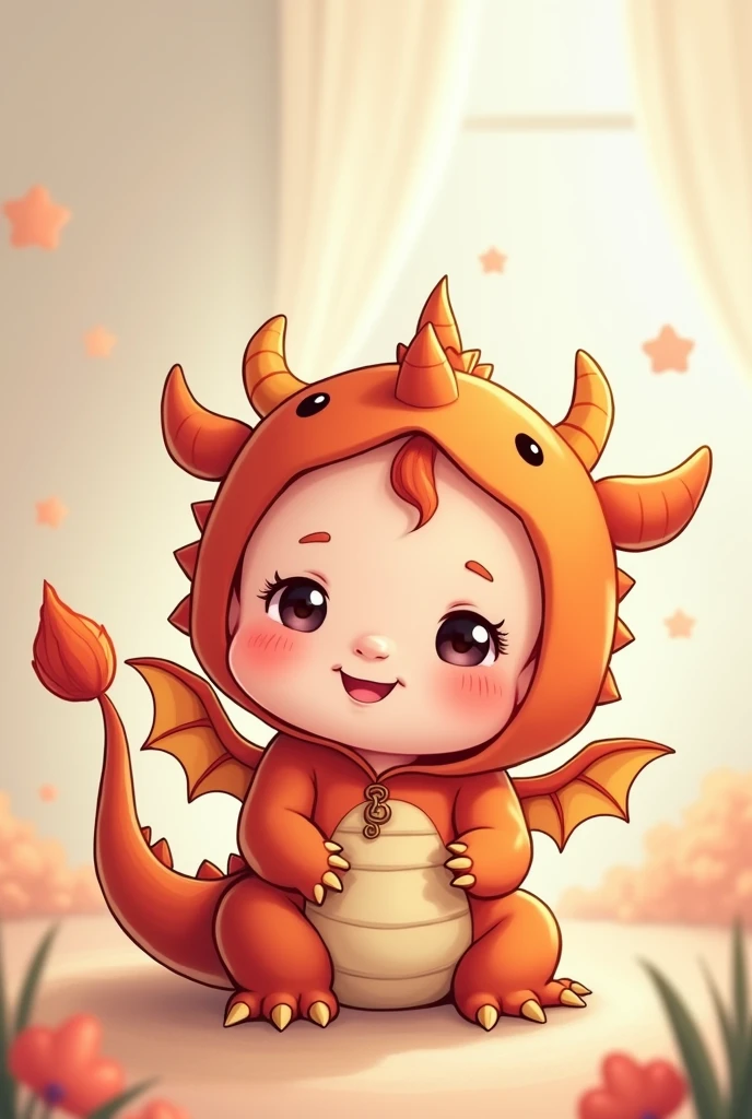 Bébé bite déguisé en dragon kawaii