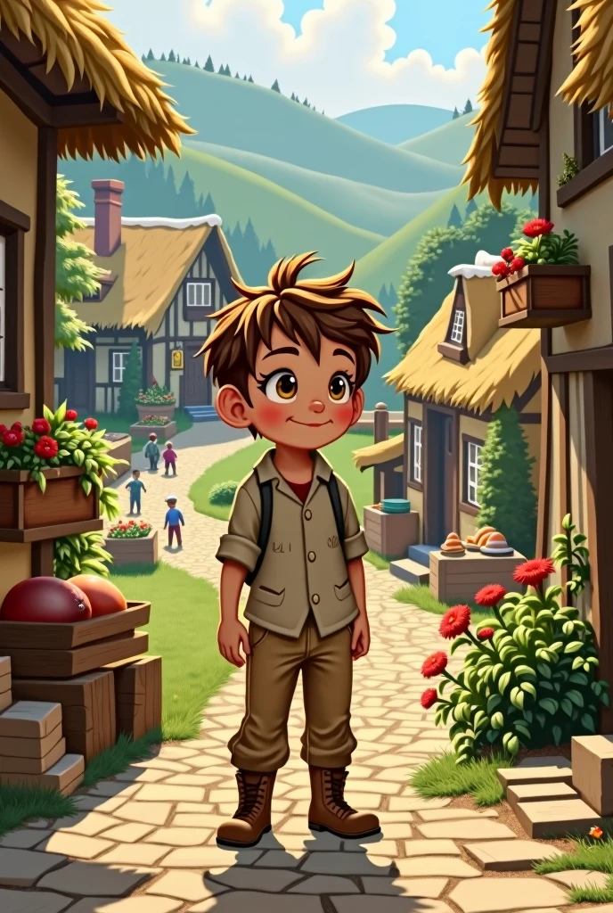 Creat a boy who live in village
