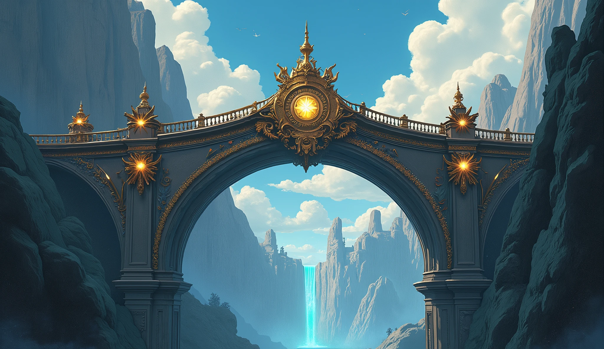 bridge between the worlds, magnificent, close up, details, sharp focus, elegant, highly detailed, illustration, intricate, beautiful, Trending artstation, pixiv, digital Art, by Jordan Grimmer and greg rutkowski, WLOP, Studio Ghibli,