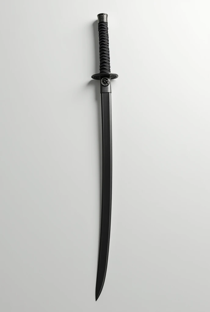 Full Long Black Katana, the handle is short, the blade katana is long and sharp, full view, only katana, no character