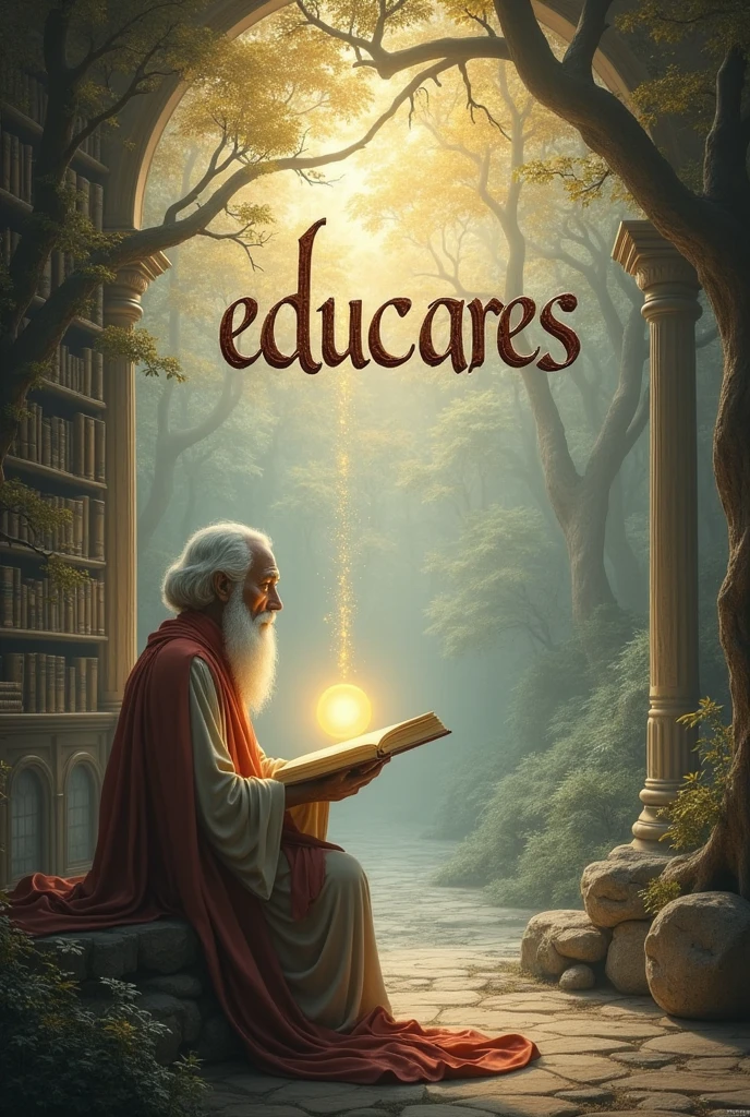 Image alluding to understanding and knowledge and below it has the word Educares in beautiful calligraphy


