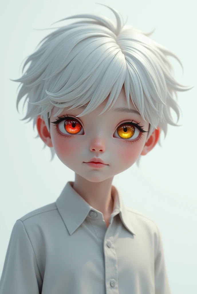 a boy from .
Characteristics:
White hair Dark red left eye and yellow right eye Style:
sleeved