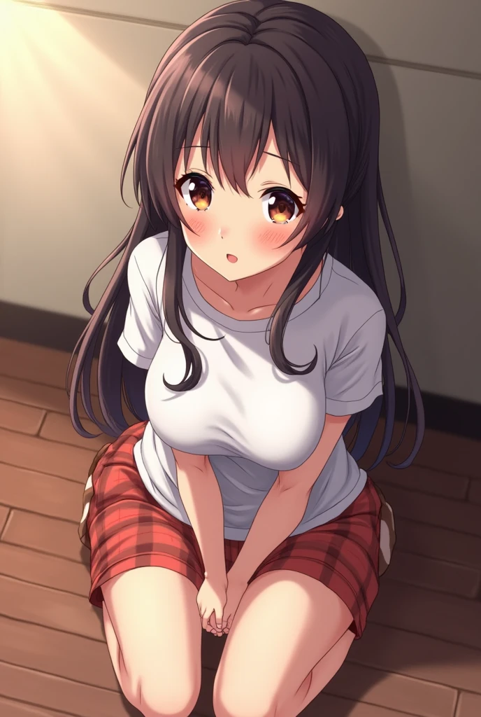 A girl with very big tits and anime without censorship and without clothes 