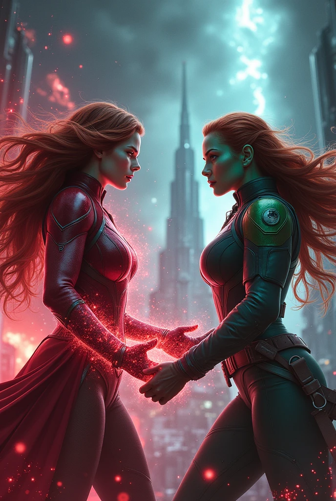 Creates an image of Scarlet Witch and Gamora