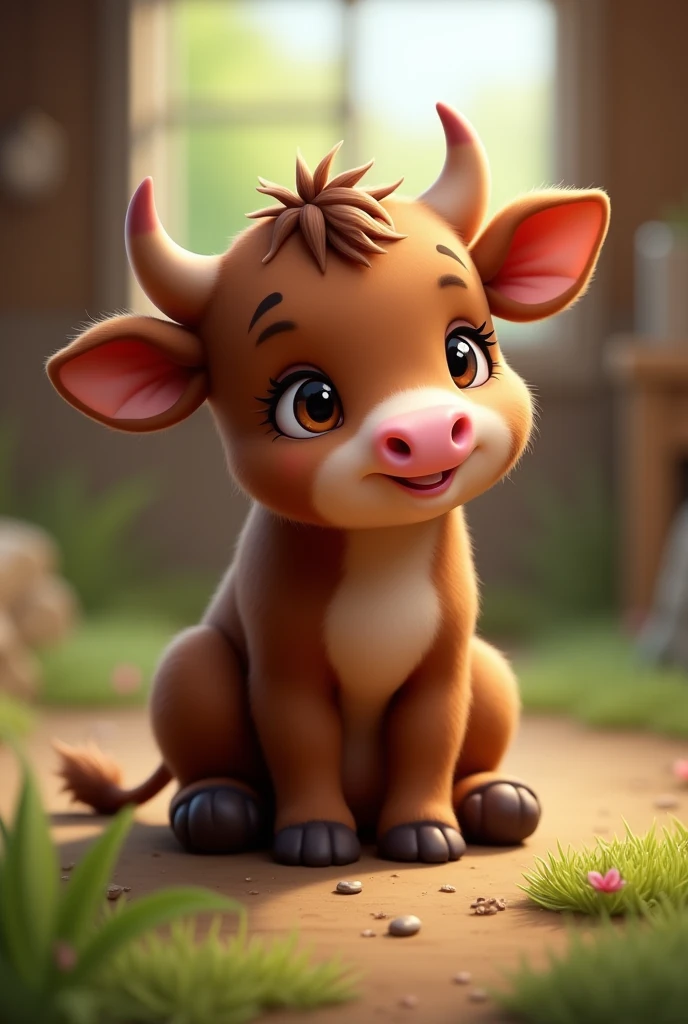 Bébé Vachette chocolat très mignon 