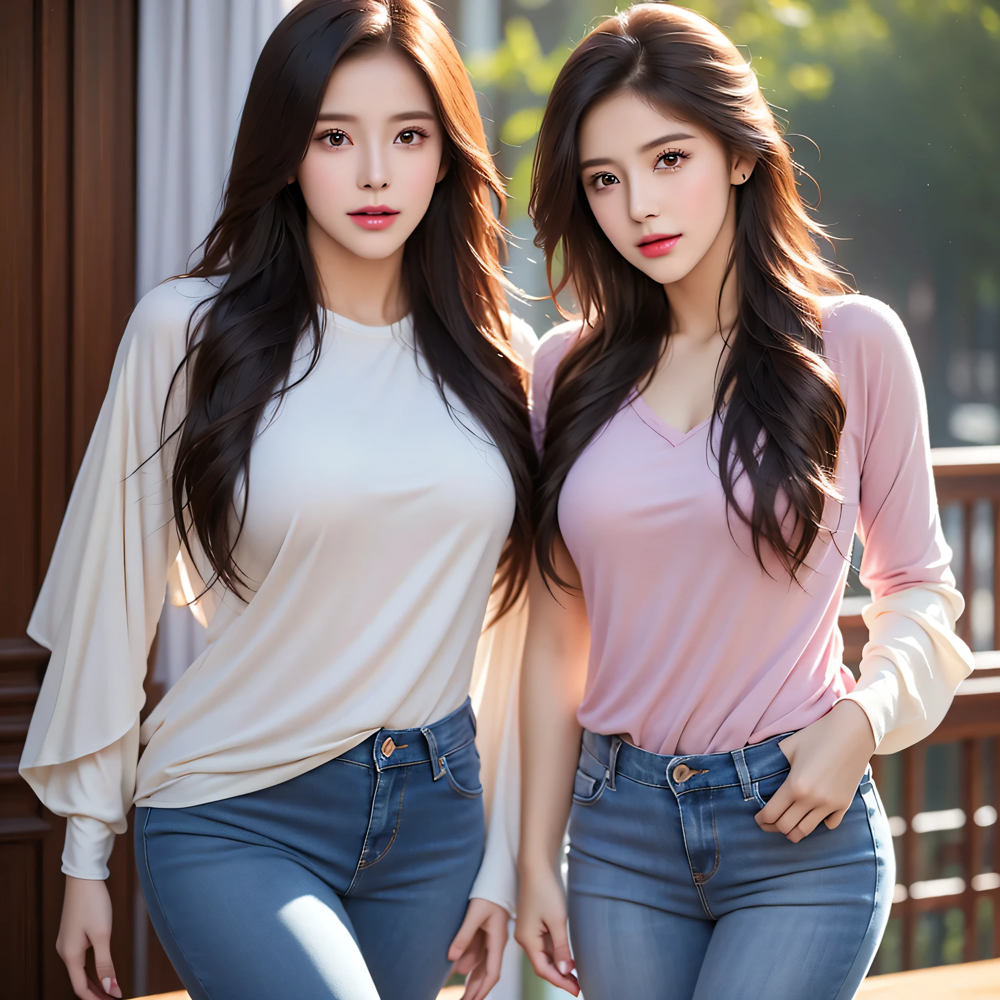 a beautiful young girl in tight jeans, detailed realistic render, detailed face, beautiful eyes, detailed lips, long eyelashes, (best quality,4k,8k,highres,masterpiece:1.2),ultra-detailed,(realistic,photorealistic,photo-realistic:1.37),studio lighting,vivid colors,cinematic lighting