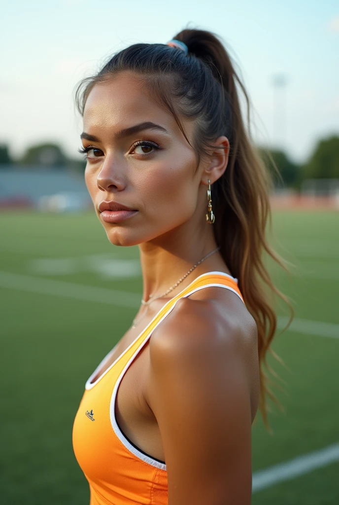nbdy-julia-sd15, beautiful mature college woman, in athletics gear, outside on the athletic field, ((Weak, petite)), fotorealistic, Photograph, masterpiece, realistic, realisticlik, fotorealisticlik, high contrast, fotorealistic dijital sanat Artstation'da trend oluyor 8k HD high resolutionlü detailed realistic, detailed, skin texture, aşırı detailed, realistic skin texture, armature, best quality, ultra high resolution, (fotorealistic: 1.4),, high resolution, detailed, ham Photograph, sharp re, lee jeffries tarafından nikon d850 film stok Photograph 4 kodak portra 400 kamera f1.6 lens zengin renkler aşırı realistic realistic doku dramatik aydınlatma unrealengine Artstation'da trend oluyor cinestill 800