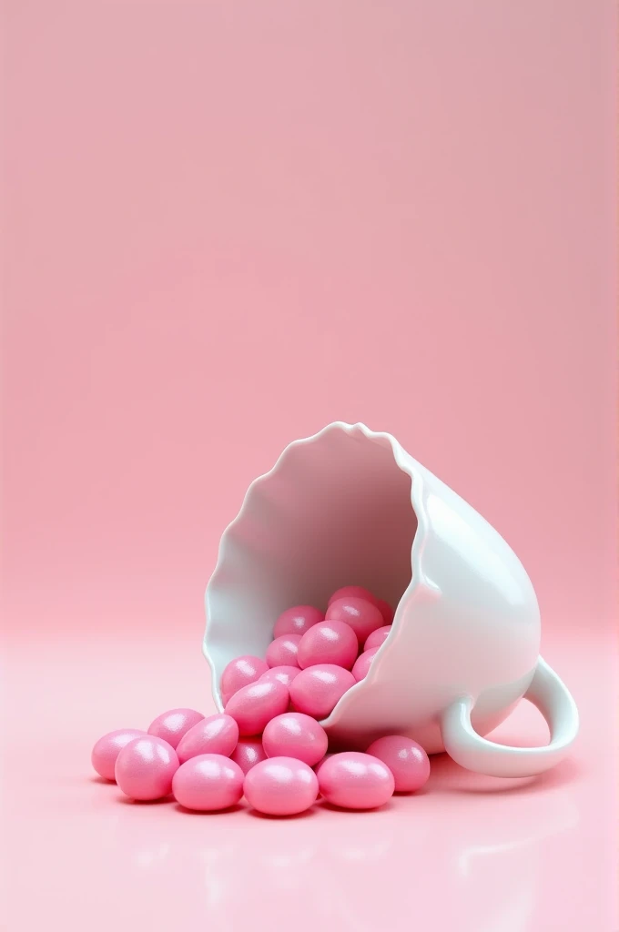 A cup full of pink candies