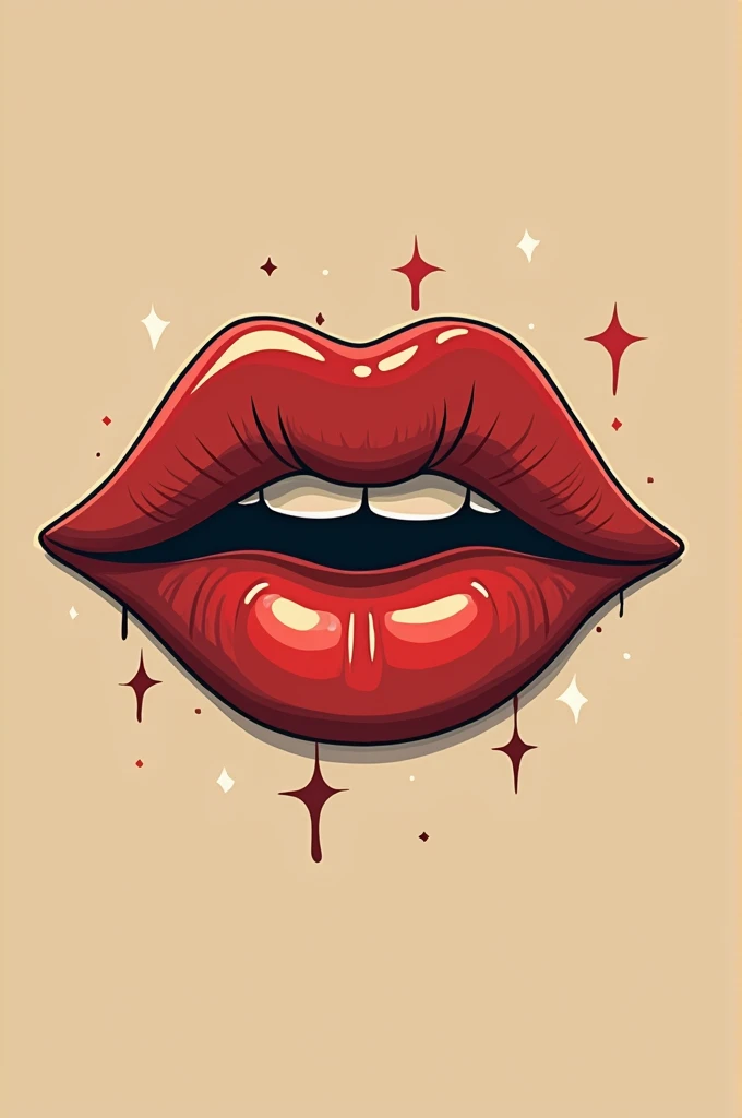 Original minimalist logo for an indie rock band/alternative/folk with a kiss and a star concept