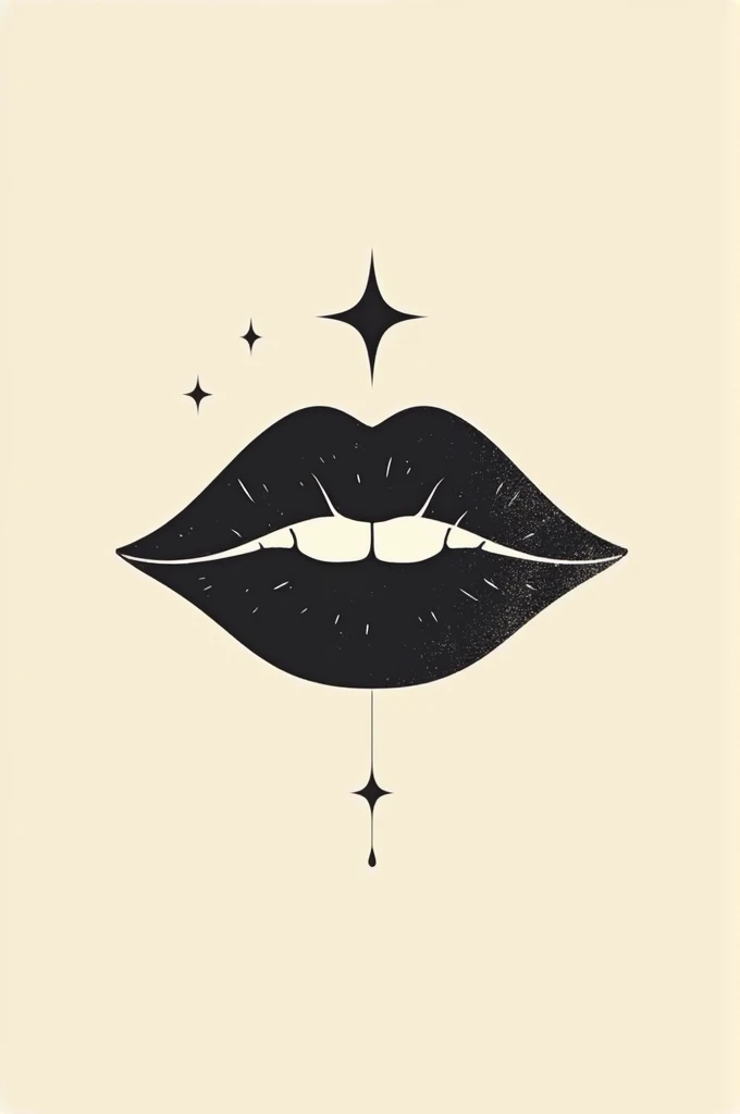 Original minimalist logo for an indie rock band/alternative/folk with a kiss and a star concept