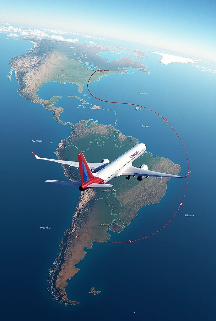 Show me the route of a plane leaving Chile bound for São Paulo in Brazil