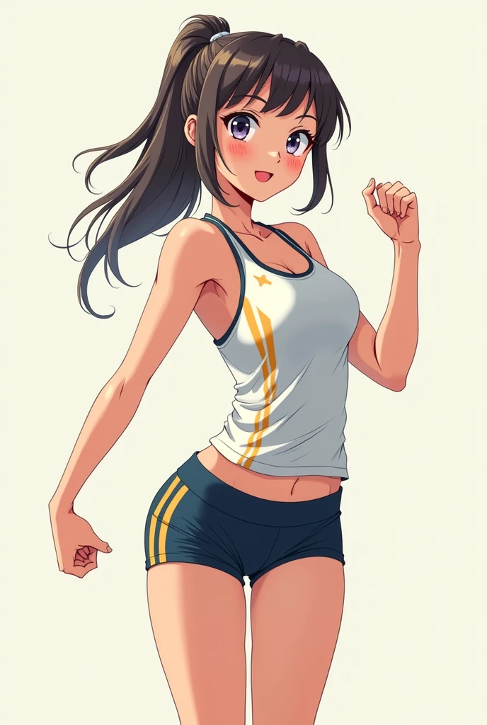 Anime girl in tight PE clothes