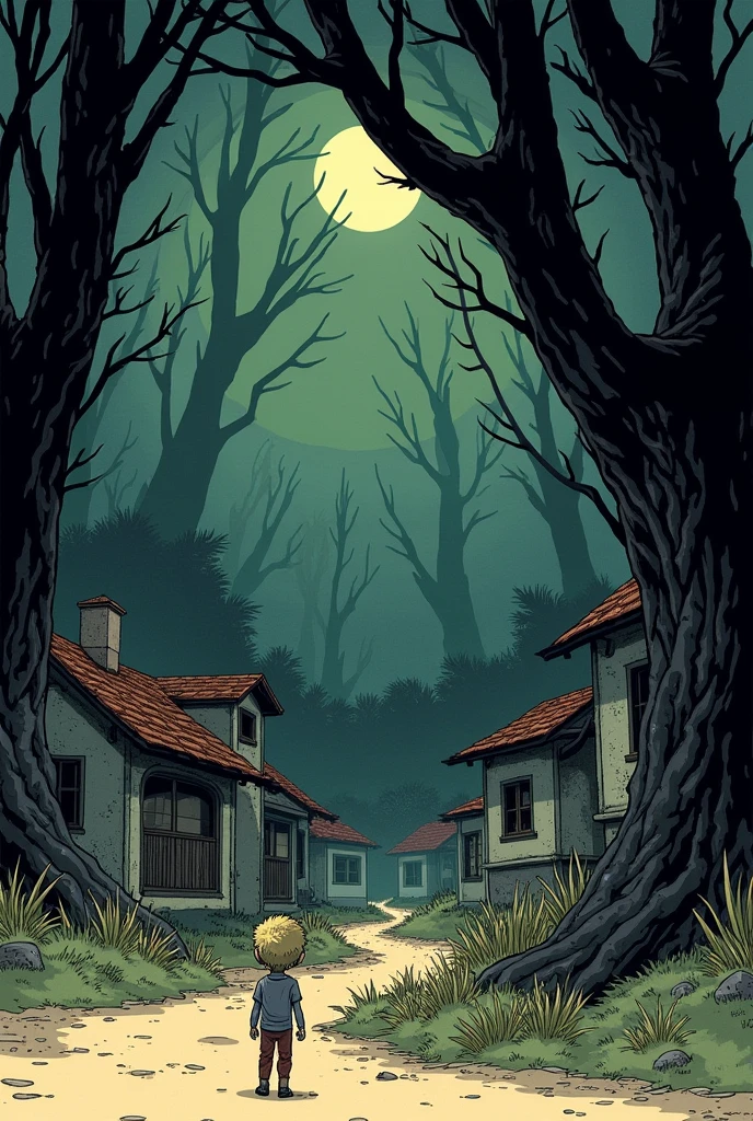 You can make a comic on a single sheet(Image) About the story The Circle of Shadows by Oscar Cerruto? Have dialogues in the comic.
It should be divided into 6 to 8 frames with the images