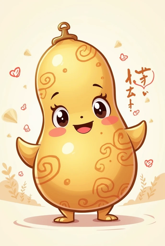 Cartoon of Japanese peanut or cashew seed