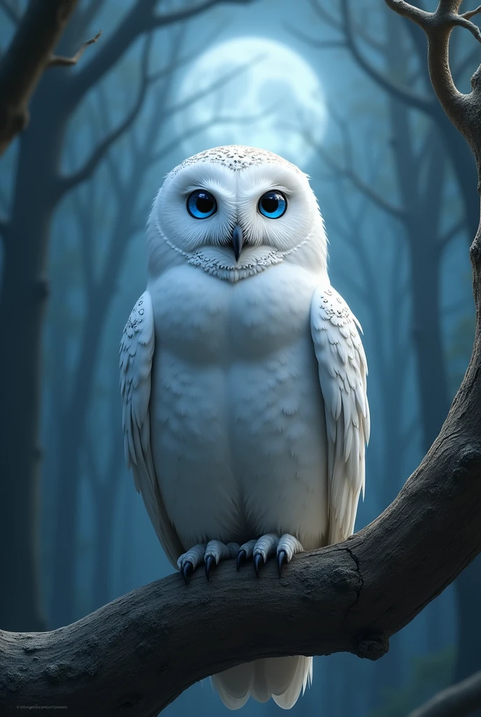 blue-eyed white owl