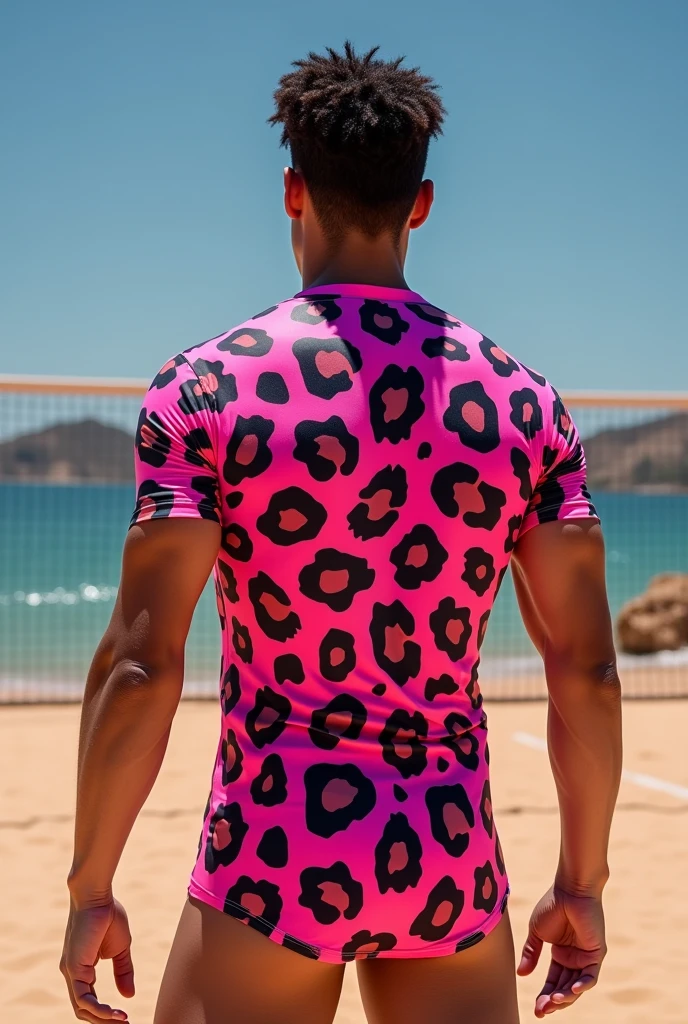 Pink leopard themed volleyball shirt