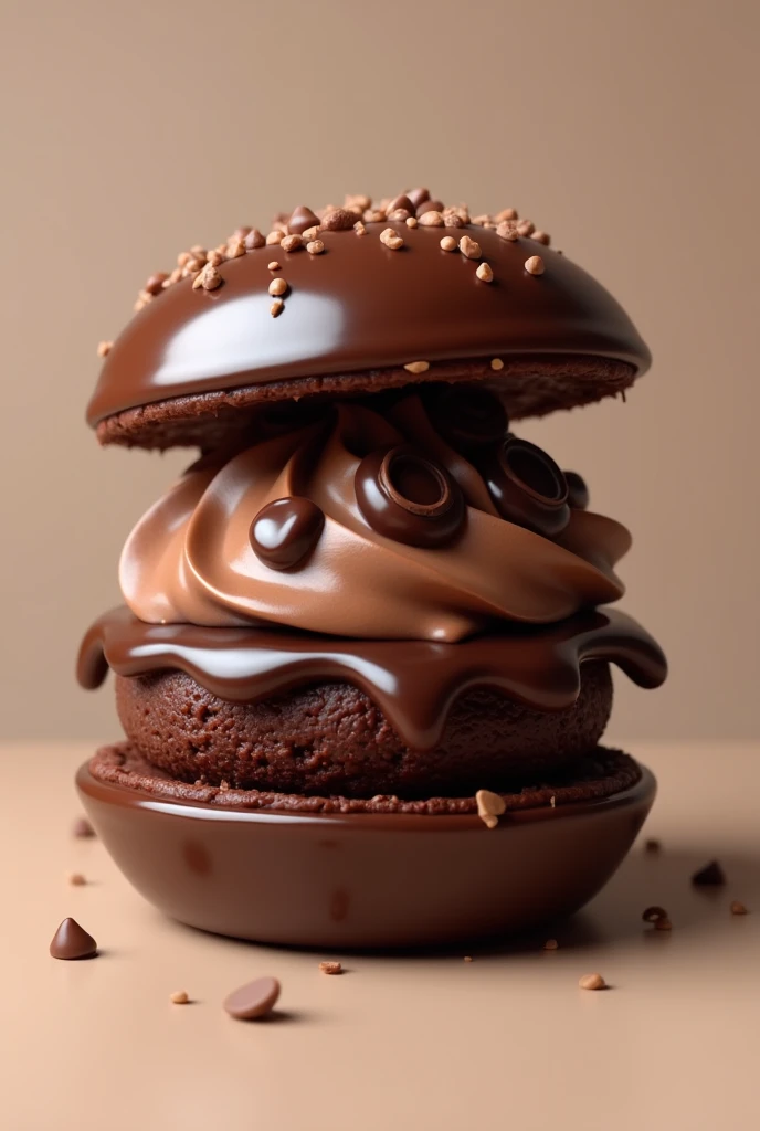 A 1-layer chocolate dream that looks tempting with its thick layer of chocolate on the outside,ganache de chocolate,whipped chocolate cream,brownie as the innermost layer that looks fluffy, with cute little eyes
