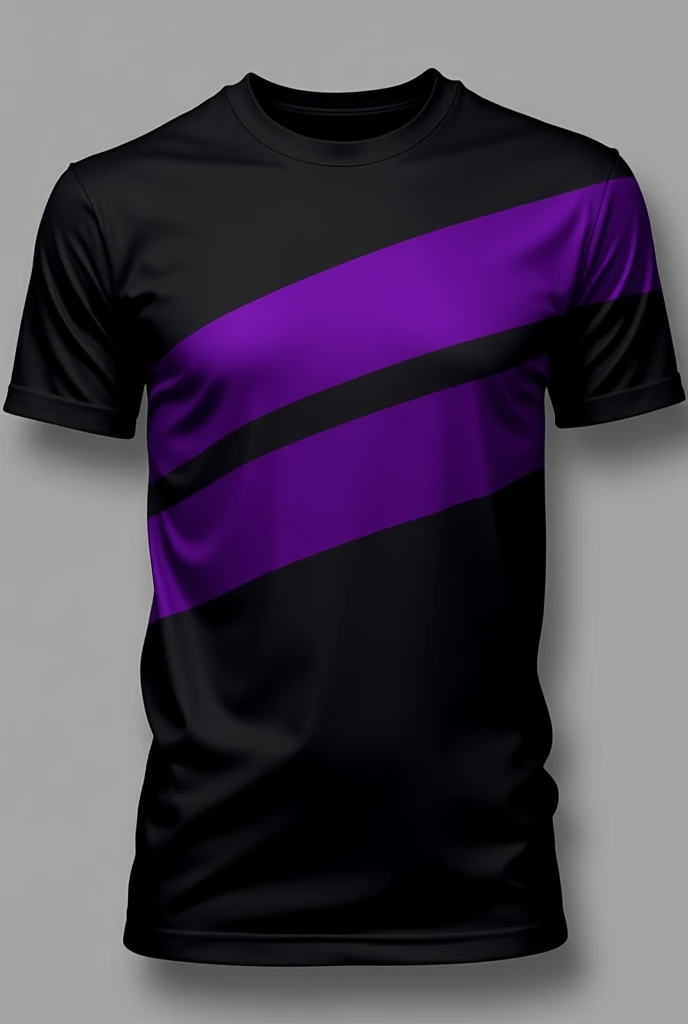 Make me a black t-shirt with purple stripes