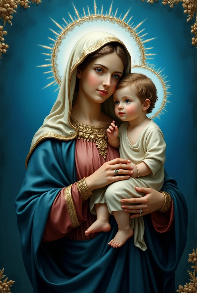 OUR LADY OF PERPETUAL HELP BLUE BACKGROUND
