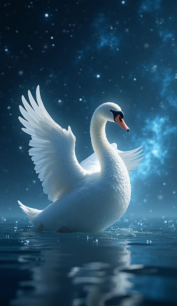 swan constellation, detailed swan bird, mythological greek deity zeus, celestial night sky, dramatic lighting, magical realism, ethereal, glowing, ethereal,  hyper detailed, 8k, high resolution, masterpiece, cinematic lighting, dramatic,  vibrant colors, chiaroscuro
