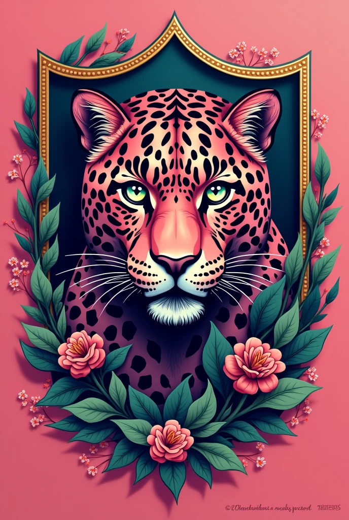Escudo para camisa leopardo 🐆 rosa