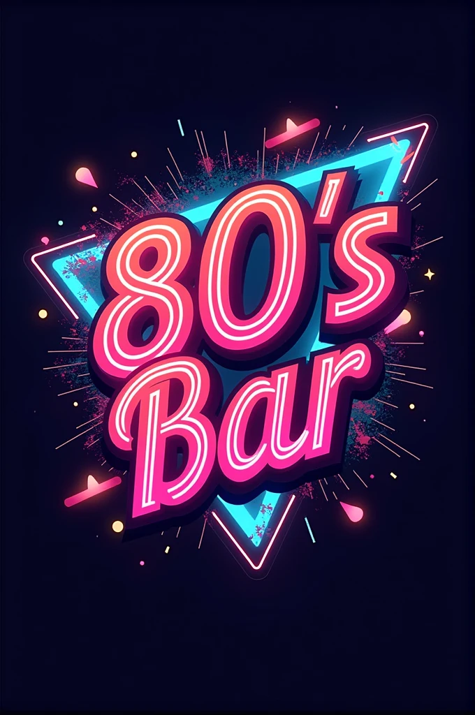 Logo con temática retro con el nombre de 80's Bar