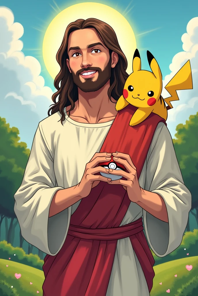 Make me Jesus with Pikachu in cartoon format