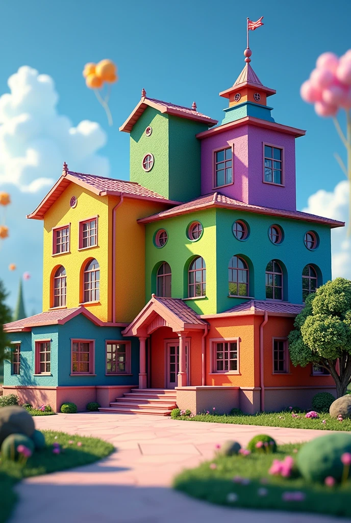 School model from the movie Inside Out 2, using character color separation