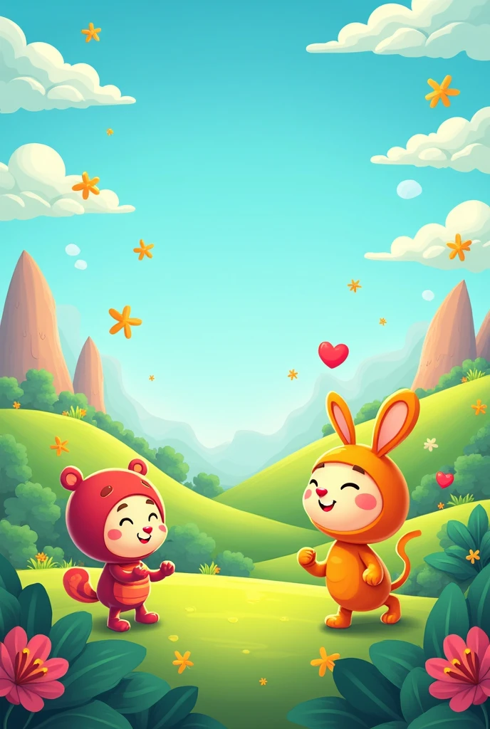 A horizontal image for the background of a YouTube channel for children, with colors and fun 