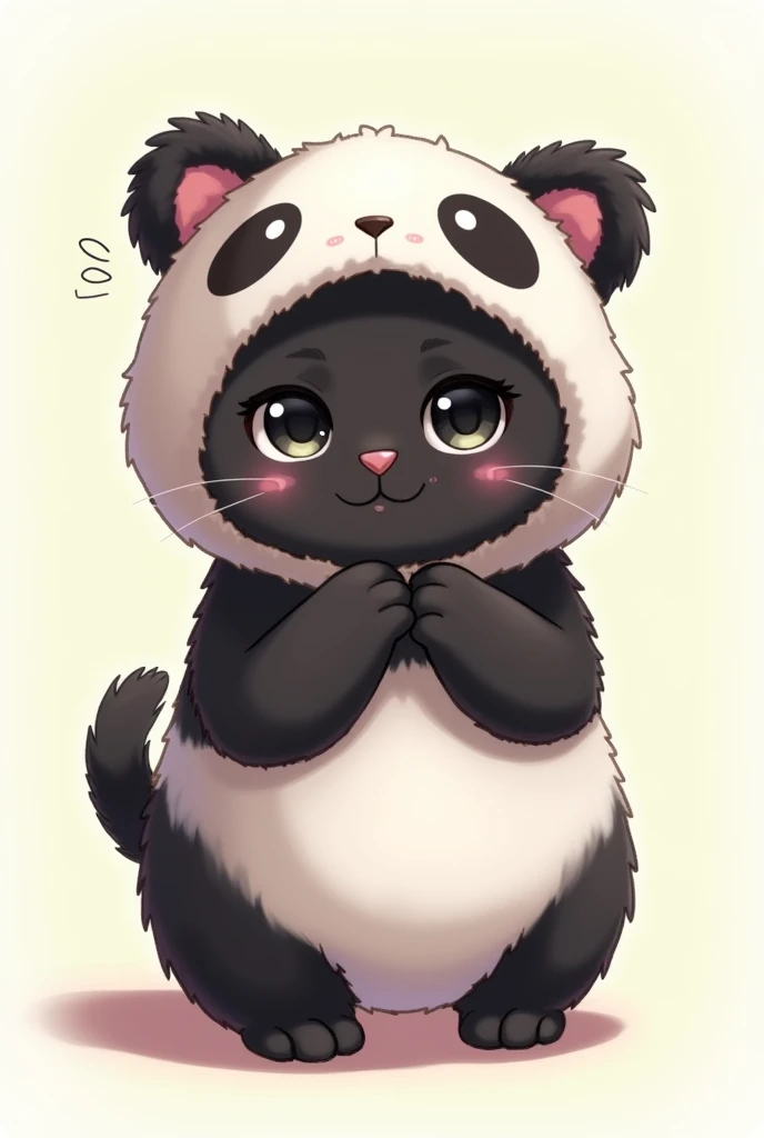 British Shorthair，Anime Touch，Baby Cat，Black cat，Panda Costume