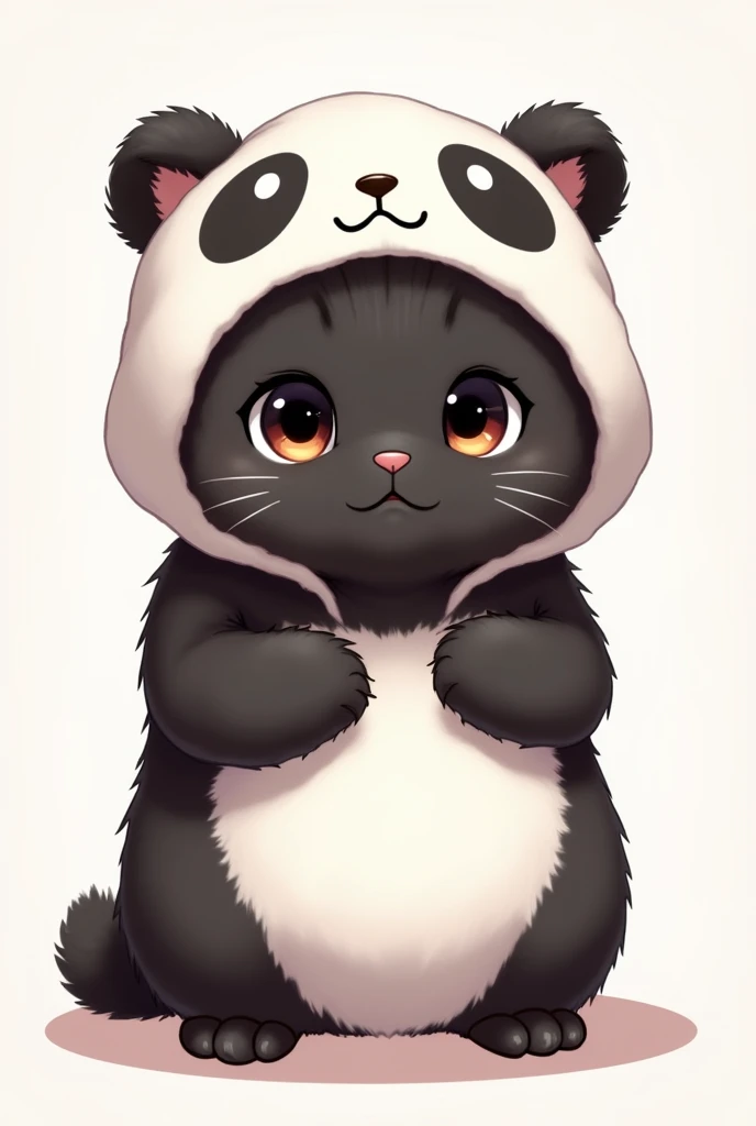 British Shorthair，Anime Touch， Cat，Black cat，Panda Costume