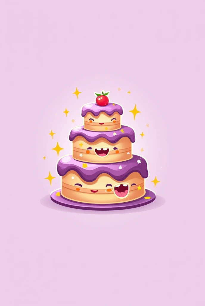 Logo with lilac background color, the name is Sweet treasure, cake figures and yellow color (Don&#39;t put Sweet treasure)
