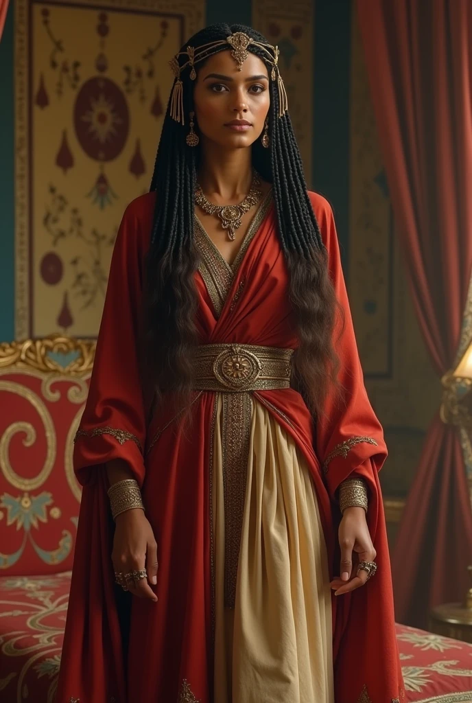 Biblical character Potiphar&#39;s wife Egyptian with closed clothes