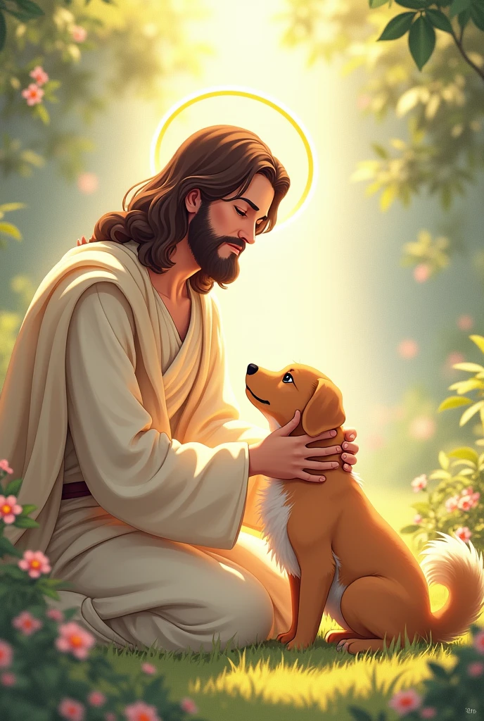 Make me Jesus petting caramel dog anime shape
