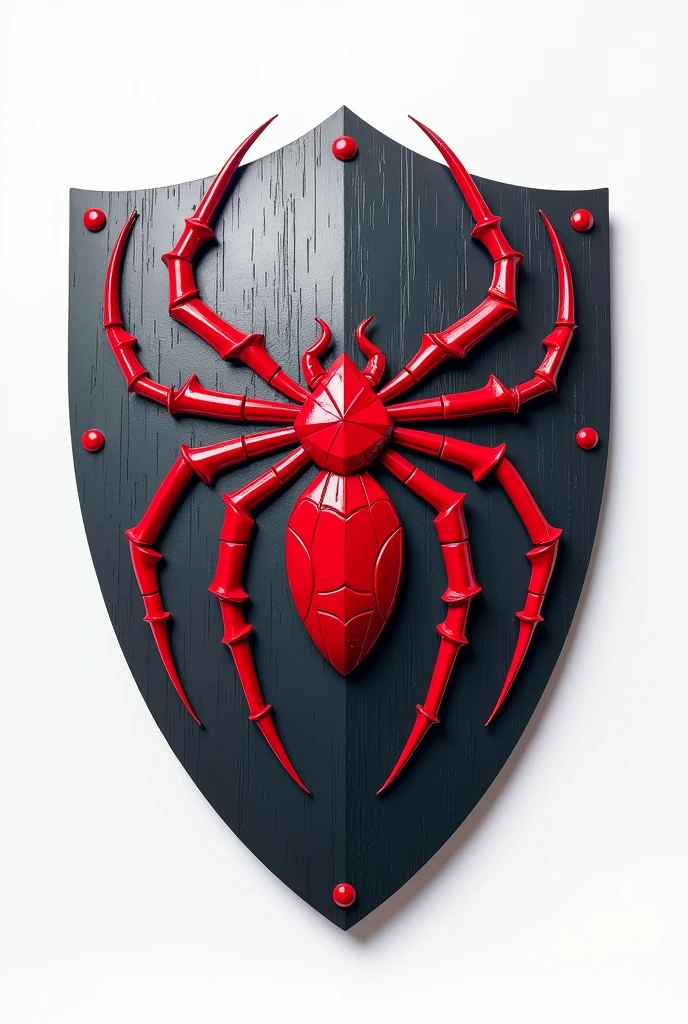 Red spider shield with white background 