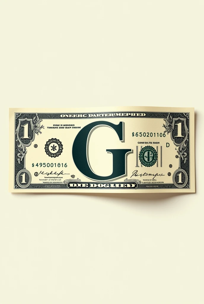 Now create a paper bill with the G in the middle horizontally. 