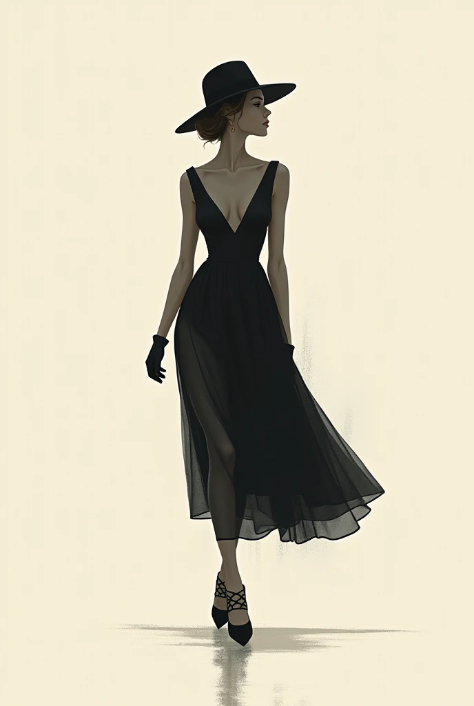 Create an image about "the transformation of fashion during and after the second world war" make a simple image without many details