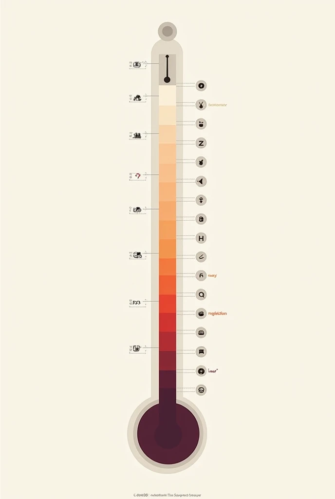 Act like a graphic designer and design an emotion thermometer with ten of them