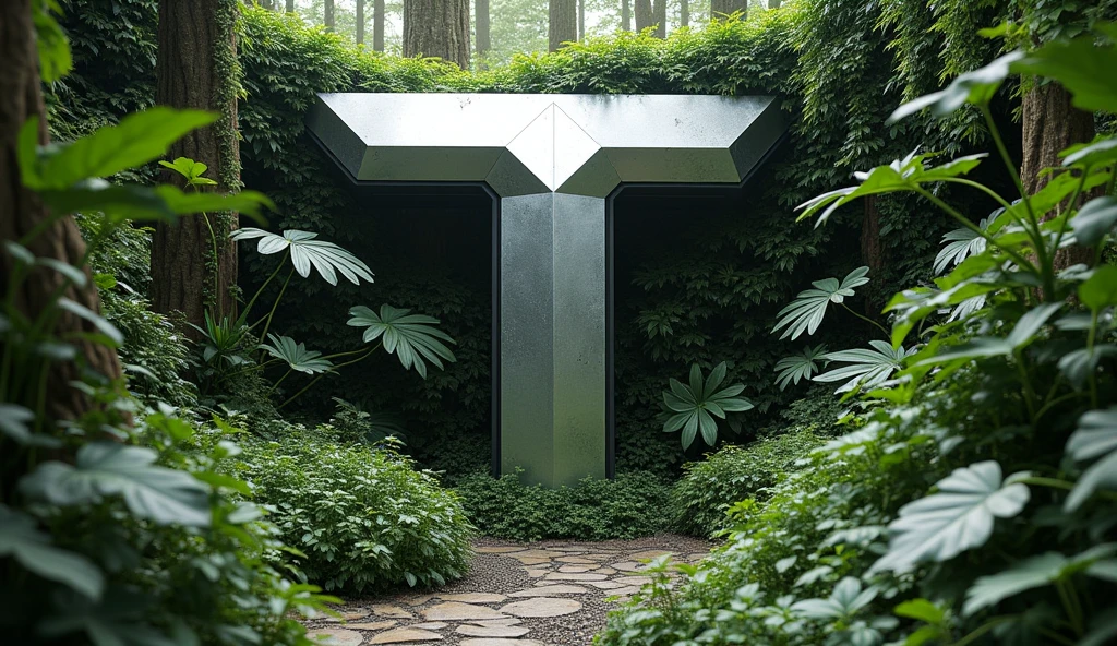 put a background with vegetation and keep the metal T that I gave you and the design
