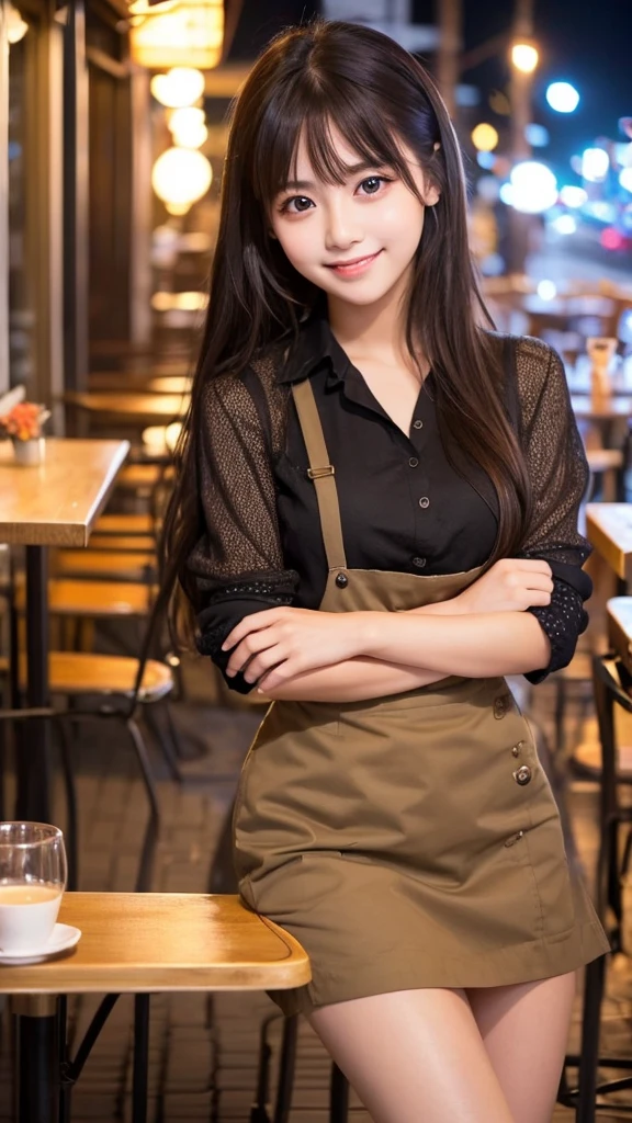 Cute girl working at a cafe terrace Japanese 19age
Professional Lighting Digital SLR Beautiful and elaborate face Perfect and beautiful face Big eyes Smile