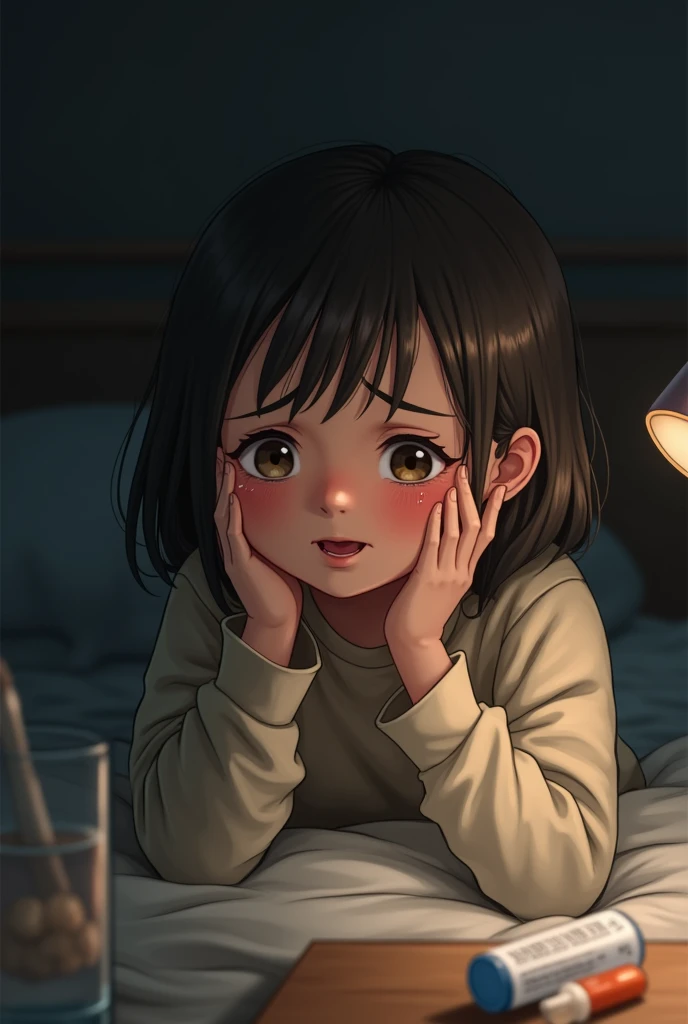 Girl with toothache and asthma