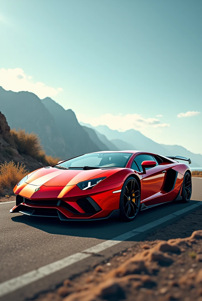 lamborghini car with a beautiful background 